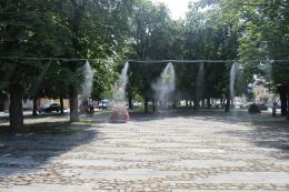 Vodná hmla v mestskom parku - Sabinov