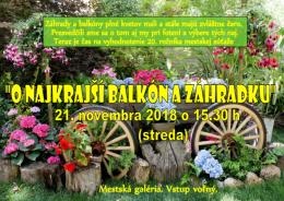 21. 11. VYHODNOTENIE NAJ BALKÓN, NAJ ZÁHRADKA